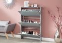 GFW Narrow High Gloss 3 Tier Shoe Cabinet