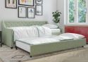 Novogratz Her Majesty Linen Daybed and Trundle mid century design, wooden frame linen fabric wooden frame