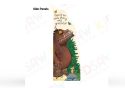 Children's brightly coloured Gruffalo themed sling bookcase. Images of the Gruffalo and mouse on the sides. 4 Bright green book sleeves