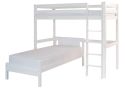 Little Folks Furniture Classic Beech High Sleeper with Single Bed Made from solid beech hardwood pure white finish solid slatted base