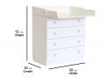 Kidsaw Kudl Kids 4 Drawer Changing Unit 1580 in White