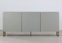 Flair Lenny Painted Sideboard Grey with Brass retro style Accents Mdf construction brass legs 3 doors