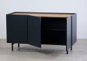 Mino Sideboard Dark Grey and Oak, retro style mdf metal frame sunken top