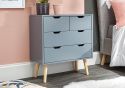 GFW Nyborg 2+2 Drawer Chest Modern design available in night shadow blue grey and white with splayed wooden legs