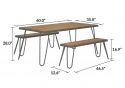 Novogratz Paulette Dining Set with 2 Benches