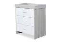 Ickle Bubba Pembrey Changing Unit modern style available in ash grey and ash grey and white 3 drawers