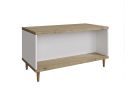 GFW Presto Coffee Table Modern style White and Oak effect finish tapered wooden legs Two open shelves particle board construction