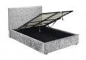 LPD Rimini Silver Crushed Velvet Ottoman Bed Frame