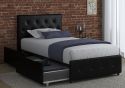 Dorel Dakota Faux Leather Storage Bed Black 4 drawers sprung slatted base