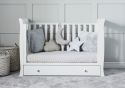 Ickle Bubba Snowdon 4 in 1 Mini Cot Bed Traditional sleigh design white finish slatted base under drawer included