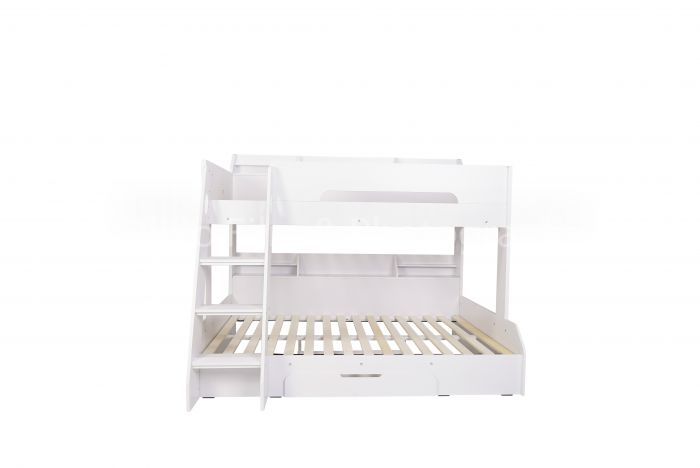 Flair Flick Triple Bunk Bed White With Storage